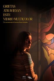 Cracks run through this multicolored glass
